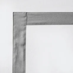 Kirkland's Home Shower Curtains-Gray Square Trim Cotton Shower Curtain