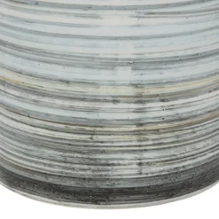 Kirkland's Home Decorative Bowls & Jars-Gray Striped Stoneware Jars With Lids, Set Of 2