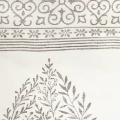 Kirkland's Home Curtains & Drapes-Gray Teardrop Leaves Curtain Panel Set, 84 In.