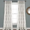 Kirkland's Home Curtains & Drapes-Gray Teardrop Leaves Curtain Panel Set, 95 In.