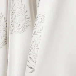 Kirkland's Home Curtains & Drapes-Gray Teardrop Leaves Curtain Panel Set, 95 In.