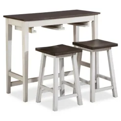 Kirkland's Home Dining Tables-Gray Top Wood With Rack 3-Pc. Dining Set