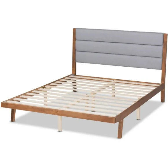 Kirkland's Home Beds & Headboards-Gray Tufted Headboard Queen Platform Bed