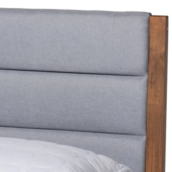 Kirkland's Home Beds & Headboards-Gray Tufted Headboard Queen Platform Bed