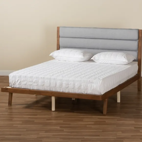 Kirkland's Home Beds & Headboards-Gray Tufted Headboard Queen Platform Bed
