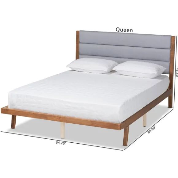 Kirkland's Home Beds & Headboards-Gray Tufted Headboard Queen Platform Bed