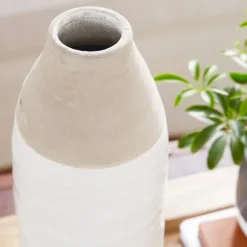 Kirkland's Home Vases-Gray Two Tone Stoneware Coastal Vase