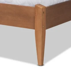 Kirkland's Home Beds & Headboards-Gray Upholstered Brown Wood King Platform Bed