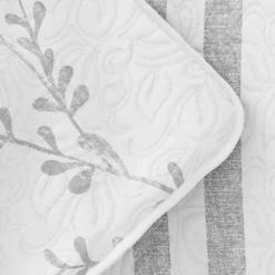 Kirkland's Home Quilts-Gray Vines Reversible 3-Pc. Queen Quilt Set
