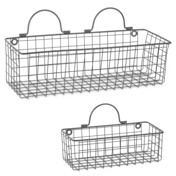 Kirkland's Home Shelves-Gray Wire Wall Baskets, Set Of 2