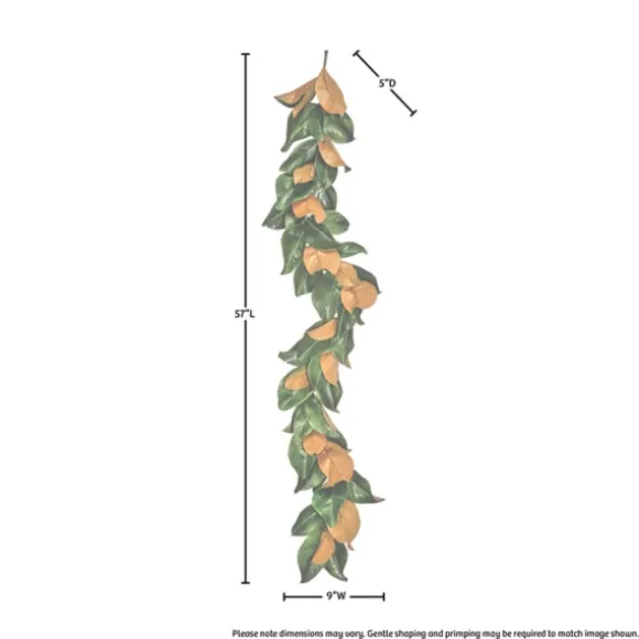 Kirkland's Home Arrangements & Greenery-Green And Orange Magnolia Leaf Garland