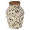 Kirkland's Home Vases-Green And White Floral Terracotta Vase
