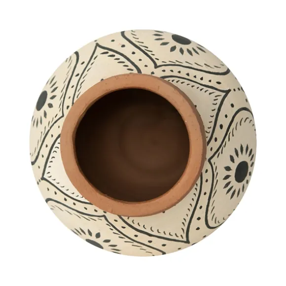 Kirkland's Home Vases-Green And White Floral Terracotta Vase