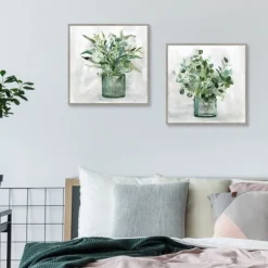 Kirkland's Home Canvas Art-Green Garden 2-Pc. Framed Canvas Art Print Set