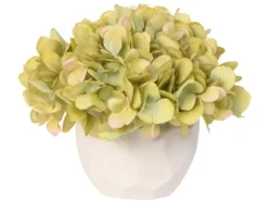 Kirkland's Home Arrangements & Greenery-Green Hydrangea Arrangement In Geometric Bowl