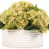 Kirkland's Home Arrangements & Greenery-Green Hydrangea Arrangement In Ribbed Bowl