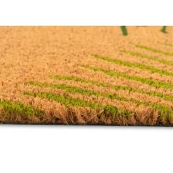 Kirkland's Home Doormats-Green Palm Fronds Welcome Coir Doormat