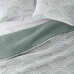 Kirkland's Home Quilts-Green Scalloped Reversible 2-Pc. Twin Quilt Set