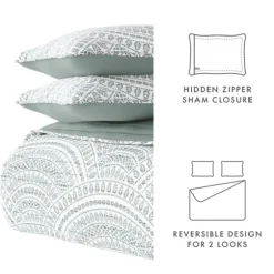 Kirkland's Home Quilts-Green Scalloped Reversible 2-Pc. Twin Quilt Set