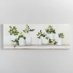 Kirkland's Home Canvas Art-Greenery In Bottle Vases Canvas Art Print