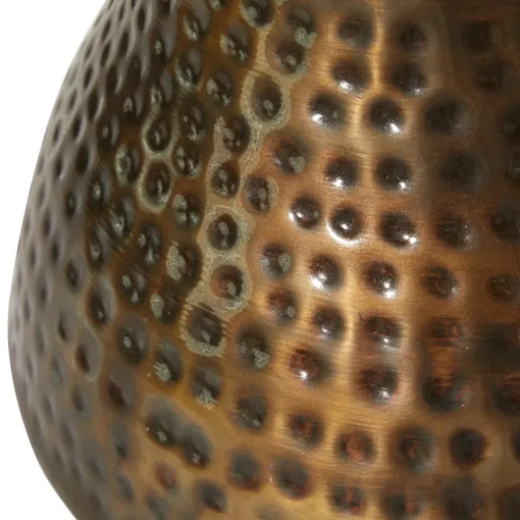 Kirkland's Home Accent & End Tables-Hammered Bronze Iron Hourglass Accent Table