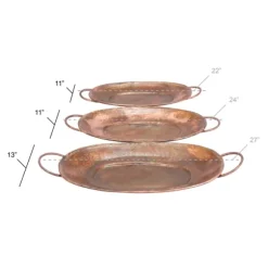Kirkland's Home Decorative Trays-Hammered Copper 3-Pc. Iridescent Tray Set