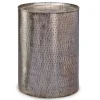 Kirkland's Home Accent & End Tables-Hammered Pewter Barrel Accent Table