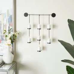 Kirkland's Home Sconces-Hanging Glass Votive Wall Plaque