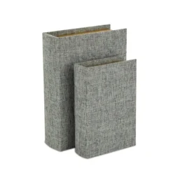 Kirkland's Home Baskets & Boxes-Heathered Linen Book Boxes, Set Of 2