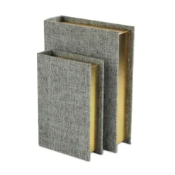 Kirkland's Home Baskets & Boxes-Heathered Linen Book Boxes, Set Of 2