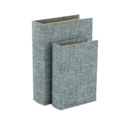 Kirkland's Home Baskets & Boxes-Heathered Linen Book Boxes, Set Of 2