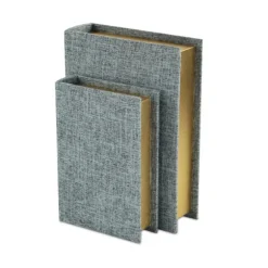 Kirkland's Home Baskets & Boxes-Heathered Linen Book Boxes, Set Of 2