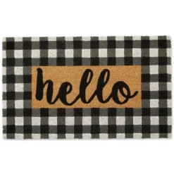 Kirkland's Home Doormats-Hello Buffalo Check Doormat