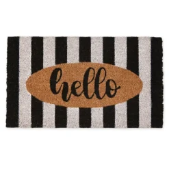 Kirkland's Home Doormats-Hello Cabana Stripe Coir Doormat