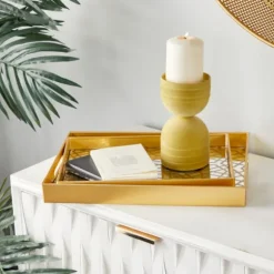 Kirkland's Home Decorative Trays-Hexagon Large Print 2-Pc. Tray Set