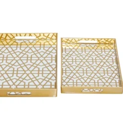 Kirkland's Home Decorative Trays-Hexagon Large Print 2-Pc. Tray Set