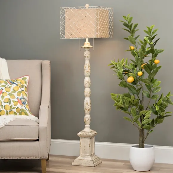 Kirkland's Home Floor Lamps-Holcomb White Floor Lamp