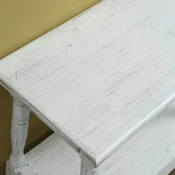 Kirkland's Home Accent & End Tables-Hollie Cream Slant Leg Scallop Edge Side Table