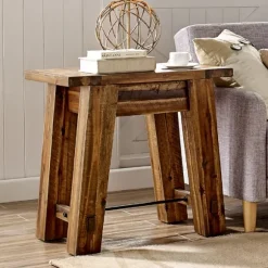 Kirkland's Home Accent & End Tables-Honey Acacia Rustic Accent Table