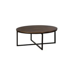 Kirkland's Home Coffee Tables-Honey Acacia Wood Round Coffee Table