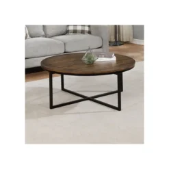 Kirkland's Home Coffee Tables-Honey Acacia Wood Round Coffee Table