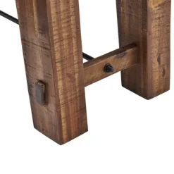 Kirkland's Home Dining Chairs-Honey Acacia Wood Rustic Metal Rod Dining Bench