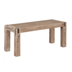 Kirkland's Home Benches & Ottomans-Honey Brushed Acacia Wood Rustic Bench