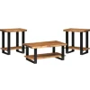 Kirkland's Home Coffee Tables-Honey Live Edge 3-Pc. Coffee And Accent Table Set