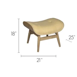 Kirkland's Home Benches & Ottomans-Honey Mushroom Leather Ottoman