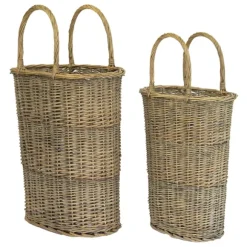 Kirkland's Home Baskets & Boxes-Honey Wicker Tall Oval Baskets, Set Of 2