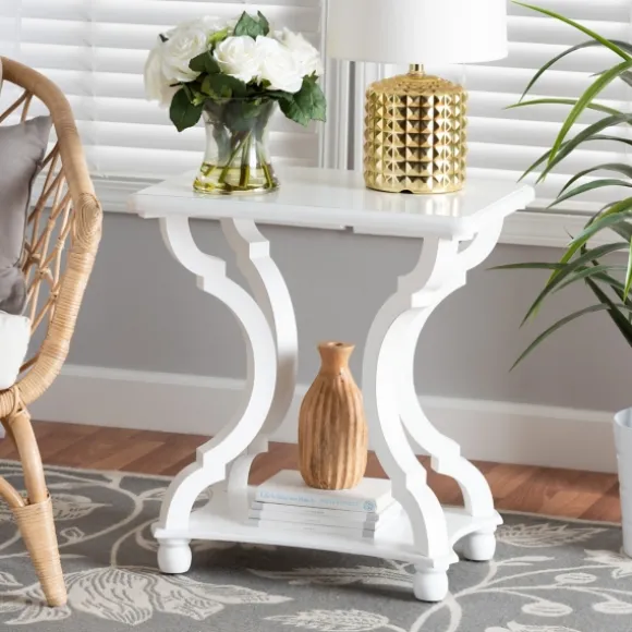 Kirkland's Home Accent & End Tables-Hourglass Wood Accent Table