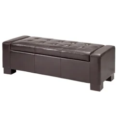 Kirkland's Home Benches & Ottomans-Hudson Tufted Faux Leather Storage Bench