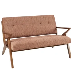 Kirkland's Home Sofas & Loveseats-Hues Rockwood Pecan Finish Loveseat