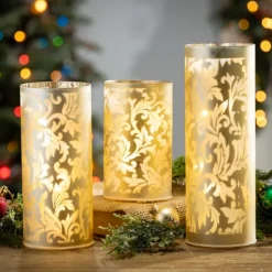 Kirkland's Home Candle Holders-Hurricane Glass Luminaries, Set Of 3